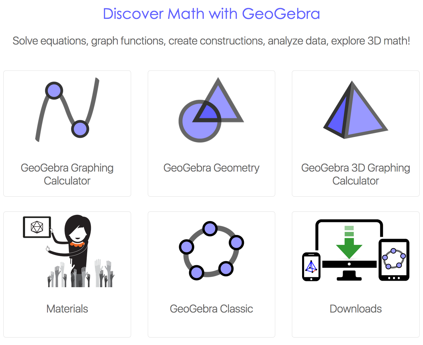 Geogebra home page